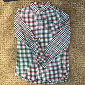 Vineyard Vines Red and Green Plaid Boys Dress Shirt